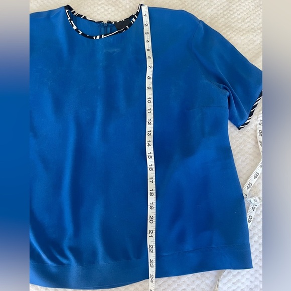 FENDI Womens Size 50 L/XL Blue with Logo Trim Top - Picture 12 of 13